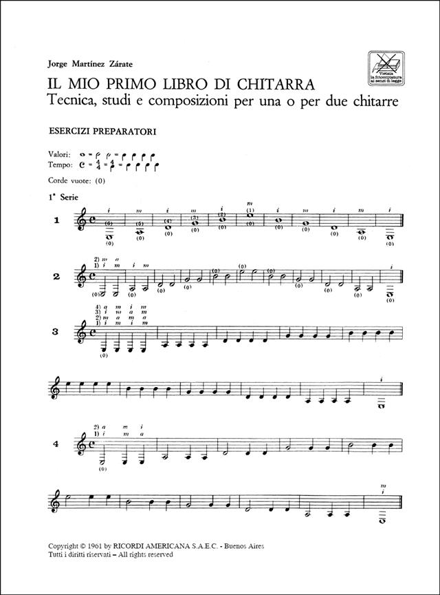 Il Mio Primo Libro Di Chitarra - Tecnica, Studi E Composizioni Per 1 O 2 Chitarre - pro kytaru